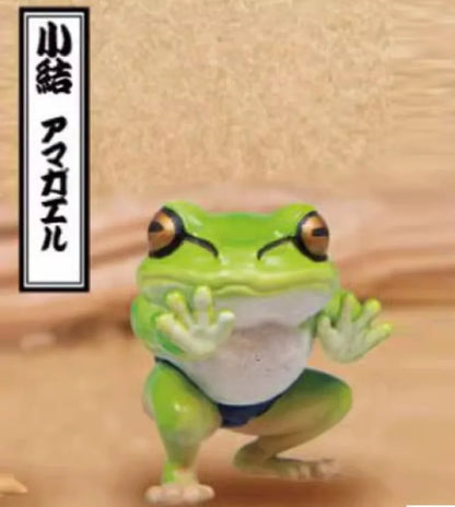 Japan Qualia Gashapon Capsule Toy Frog Wrestler Figures Sumo Frog Model Doll Ornament Desktop Decoratoion Childern Gifts