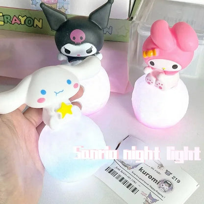 Sanrio Hello Kitty Night Light Luminous Children's Toy Bedside Lamp Anime Cartoon Kuromi Cinnamoroll Cute Children's Gifts Toys